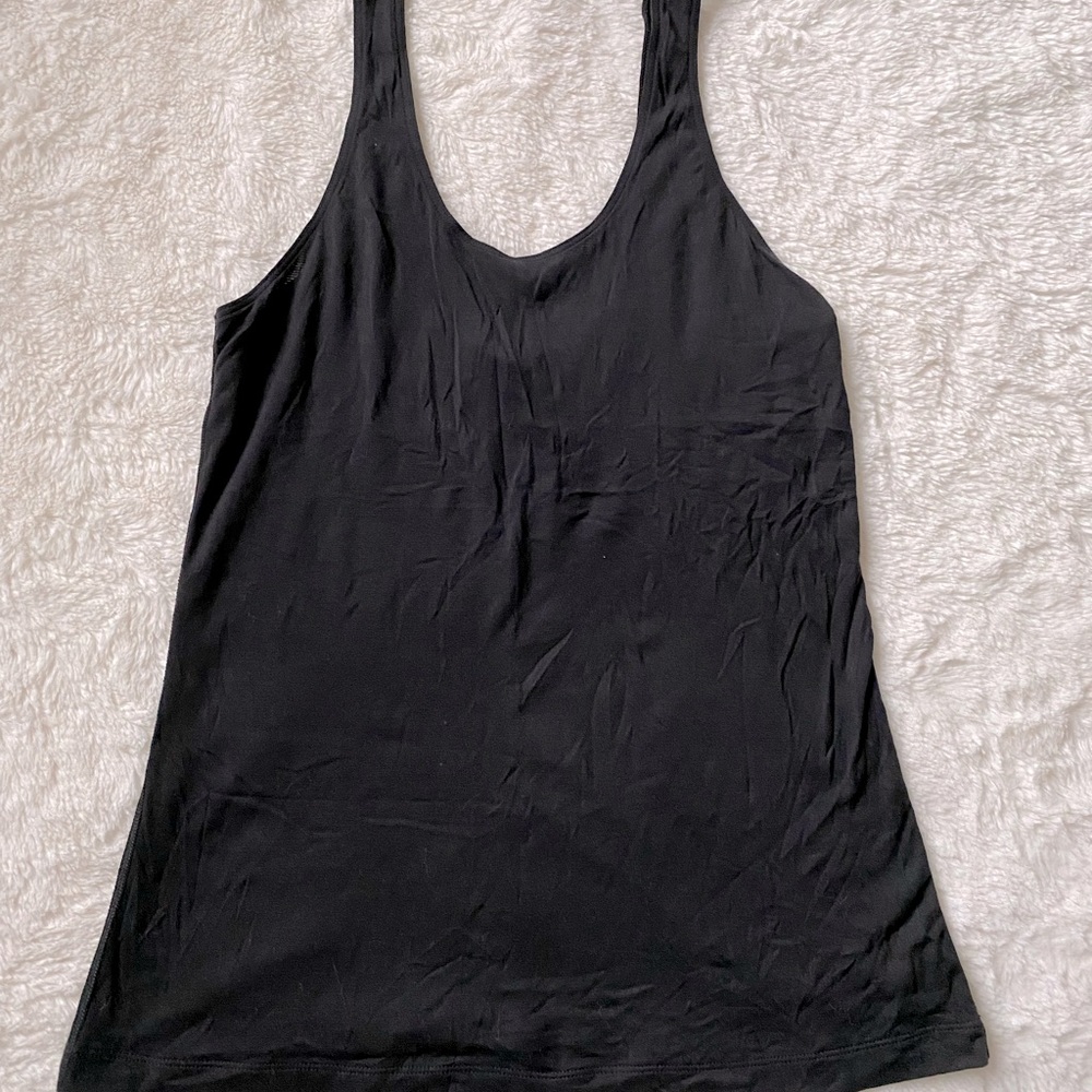 LULULEMON | Black Cotton Tank Top, Size 6